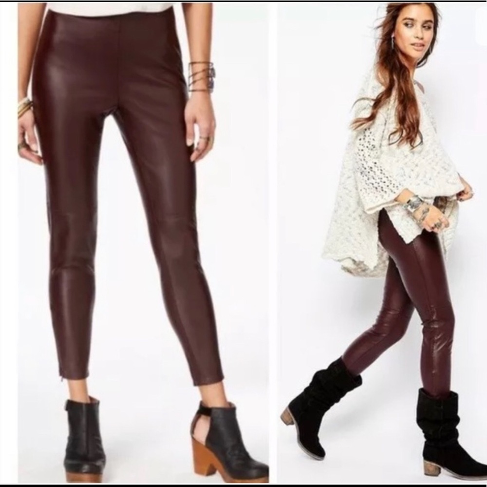 Free People Faux Leather Pants 4